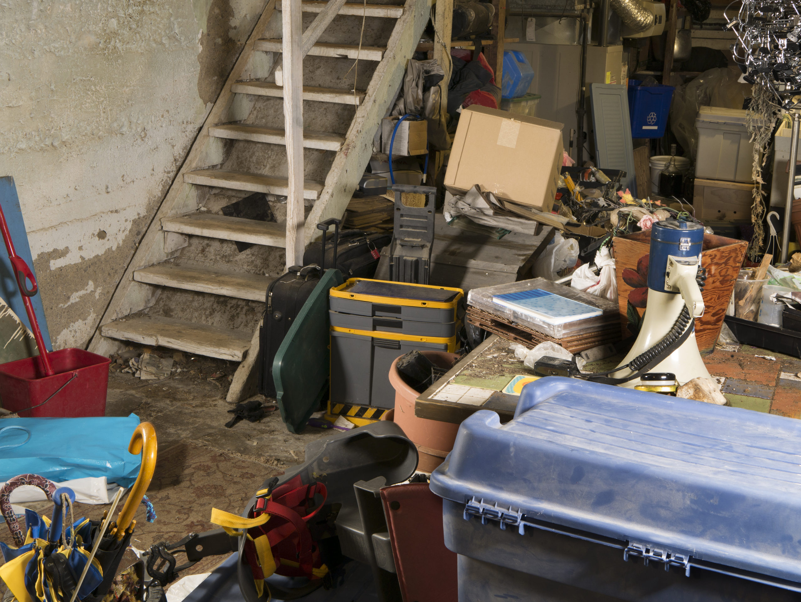 Junk filled basement.