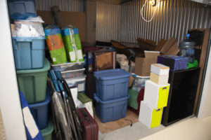 A junk filled storage unit.