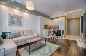 A room in an apartment needing the furniture removed